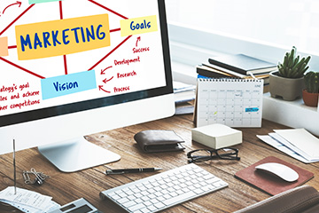 Marketing strategy planned on screen